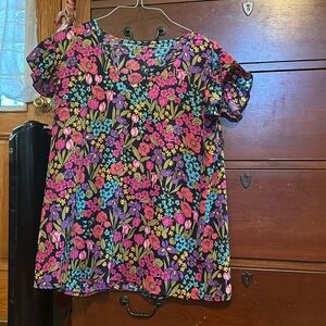A floral V-neck top, with wide sleeves, very cute